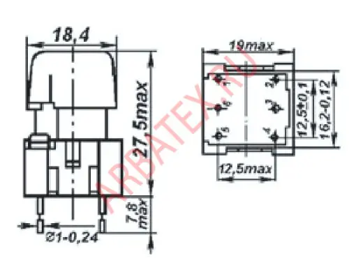 ПКБ1-2 переключатель синий фото 3 ПКБ1-2 переключатель синий фото 3