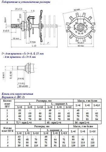 ПГК-7П4Н-К8 переключатель галетный фото 4 ПГК-7П4Н-К8 переключатель галетный фото 4
