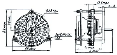 ПЩ-23П3Н1 переключатель щеточный фото 3 ПЩ-23П3Н1 переключатель щеточный фото 3
